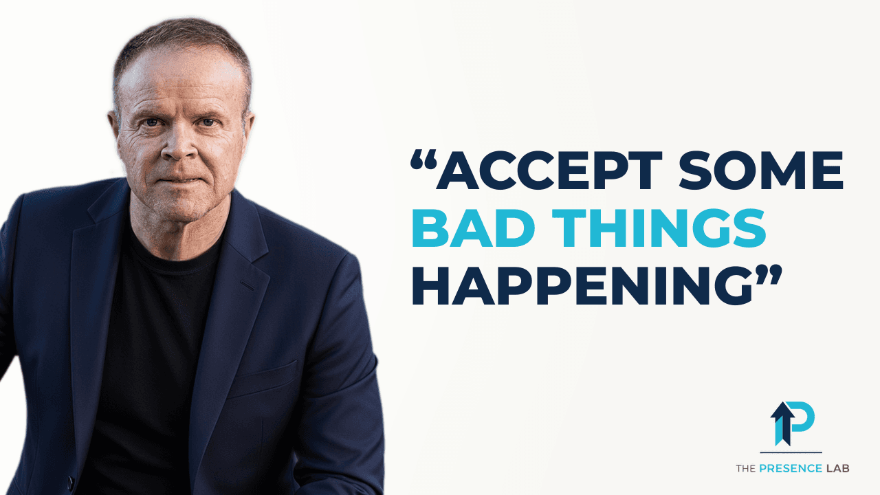 Dale Dixon beside the words 'Accept some bad things happening' and The Presence Lab logo.